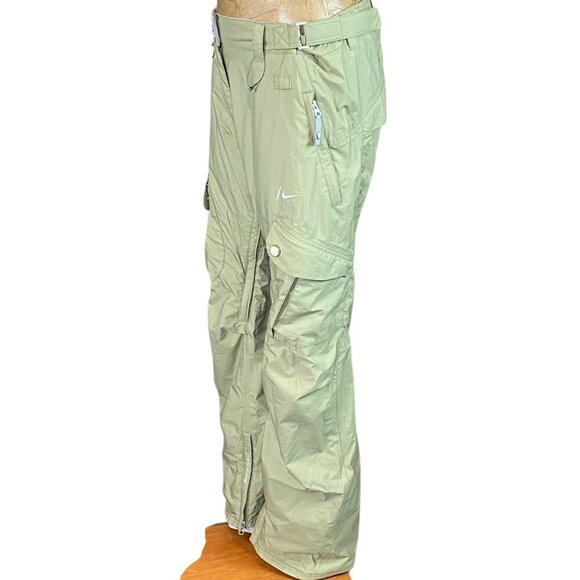 Nike Womens M Park Snowboarding Winter Snow Pants Cargo Ski Khaki 321G - Picture 3 of 16